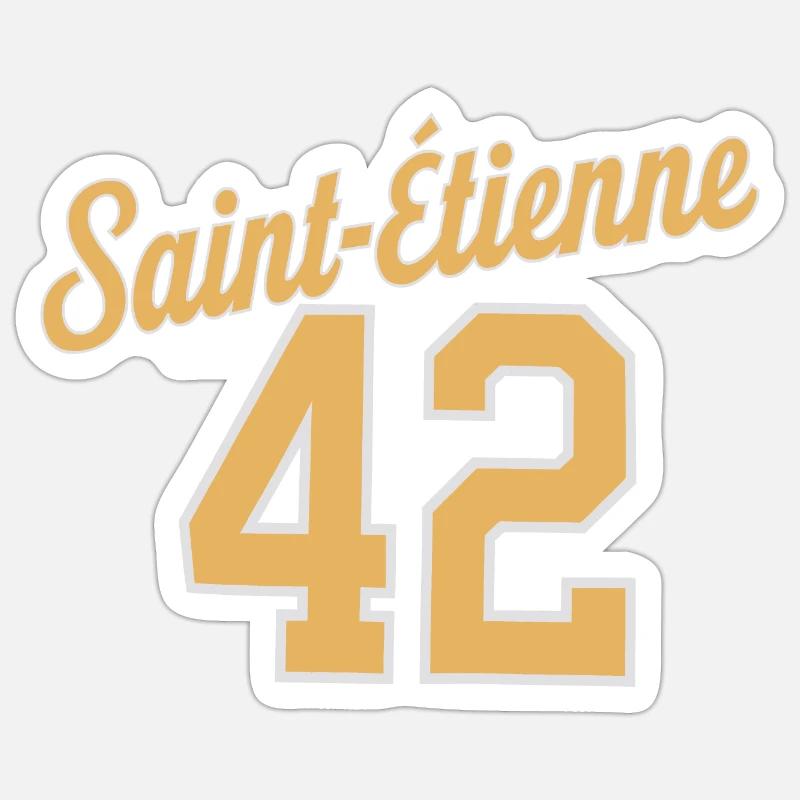 Saint-etienne 42 - Sticker taille S (10 x 10 cm) - blanc mat