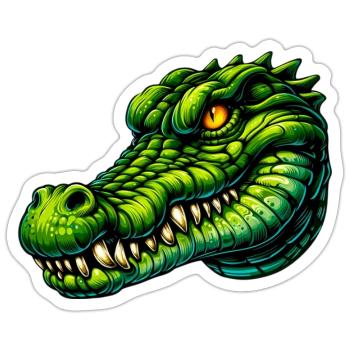 Alligator-Krokodil - Sticker Größe S (10 x 10 cm) - Mattweiß - Vorne