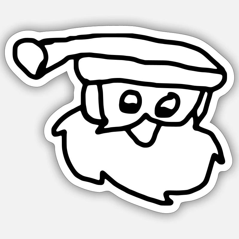 Weihnachtseule - Sticker Größe S (10 x 10 cm) - Mattweiß