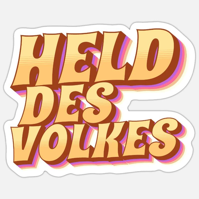 Held des Volkes - Sticker Größe S (10 x 10 cm) - Mattweiß