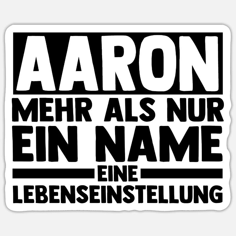 Prénom Aaron - Sticker taille S (10 x 10 cm) - blanc mat