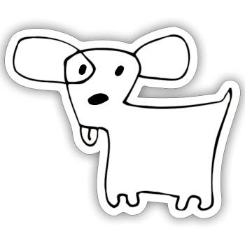 02 Doggie Shorts - Sticker Größe S (10 x 10 cm) - Mattweiß - Vorne