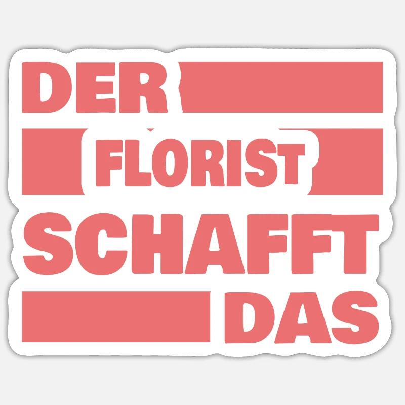 Le fleuriste comme travail - Sticker taille S (10 x 10 cm) - blanc mat