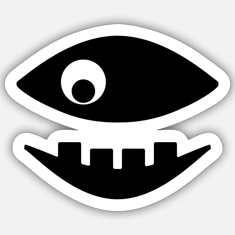 Fish shows teeth - Sticker size S (10 x 10 cm) - white matte