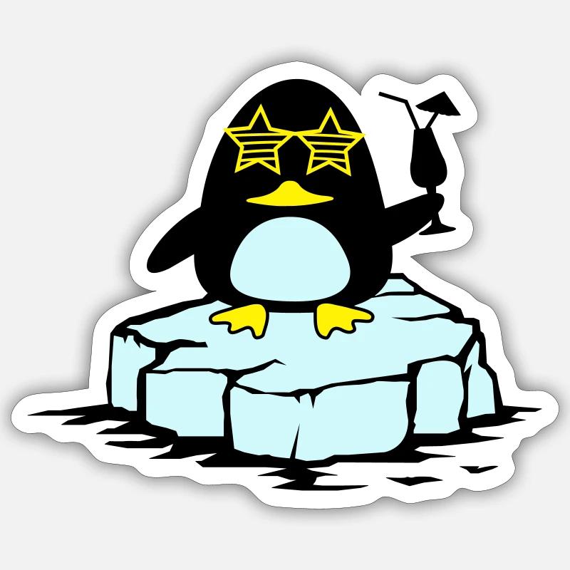 beach pinguin eisscholle Sticker Größe S (10 x 10 cm)