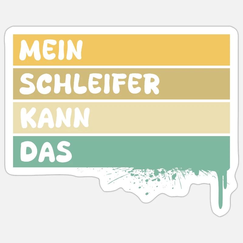 Beruf Schleifer - Sticker Größe S (10 x 10 cm) - Mattweiß