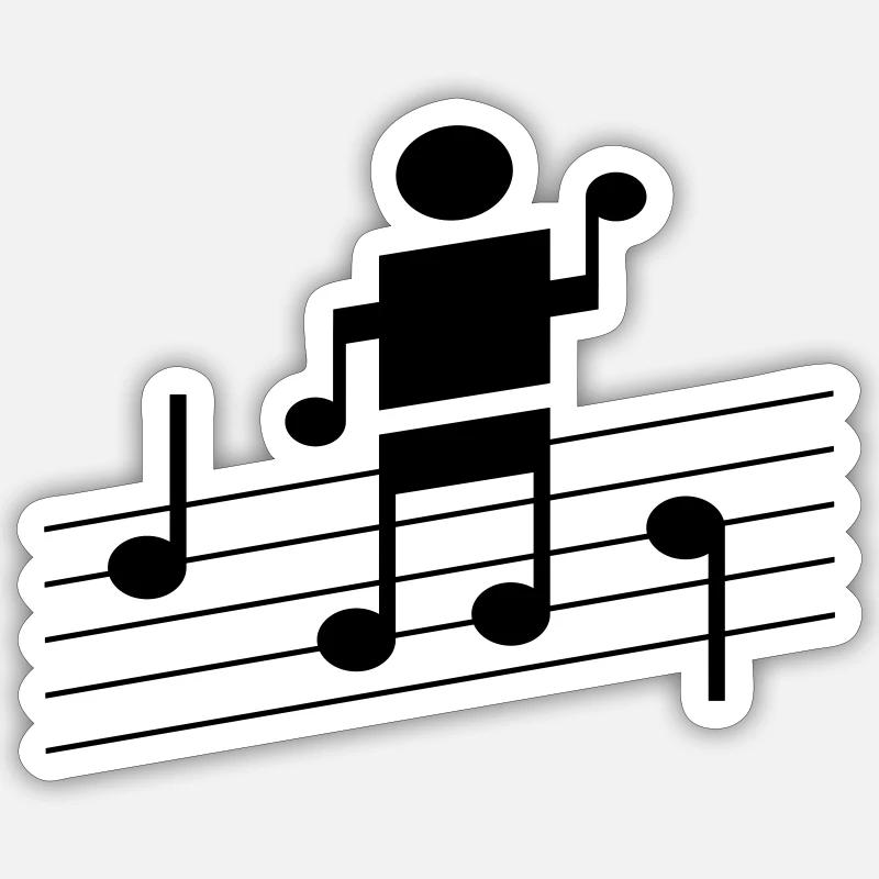 Tanzender Roboter - Sticker Größe S (10 x 10 cm) - Mattweiß