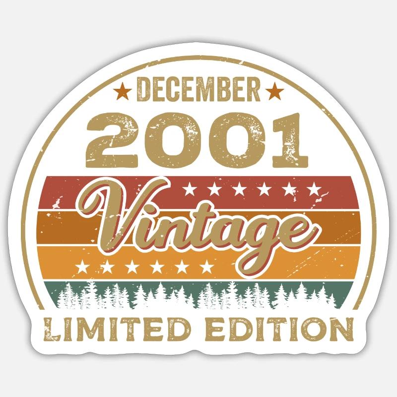 Geburtstag Dezember 2001 Geschenk Dezember 2001 - Sticker Größe S (10 x 10 cm) - Mattweiß