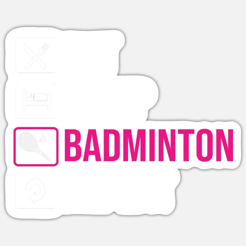Badminton - Sticker size S (10 x 10 cm) - white matte