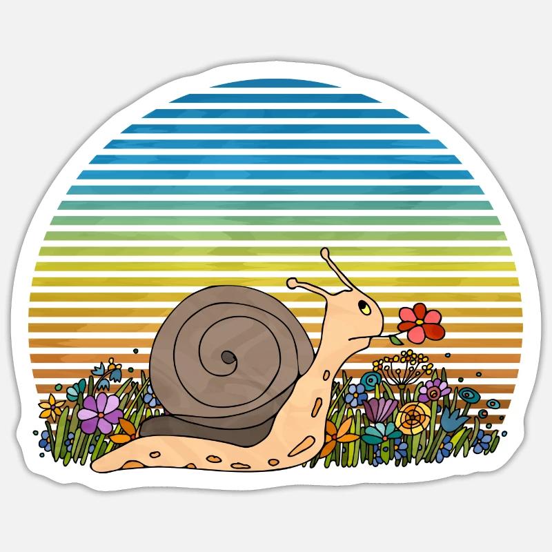 Escargot - Sticker taille S (10 x 10 cm) - blanc mat