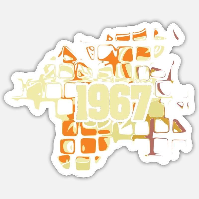 Retro 1967 - Sticker size S (10 x 10 cm) - white matte