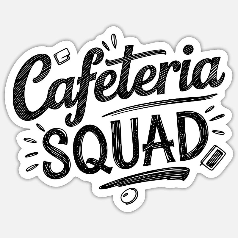 Equipe et pause déjeuner - Sticker taille S (10 x 10 cm) - blanc mat