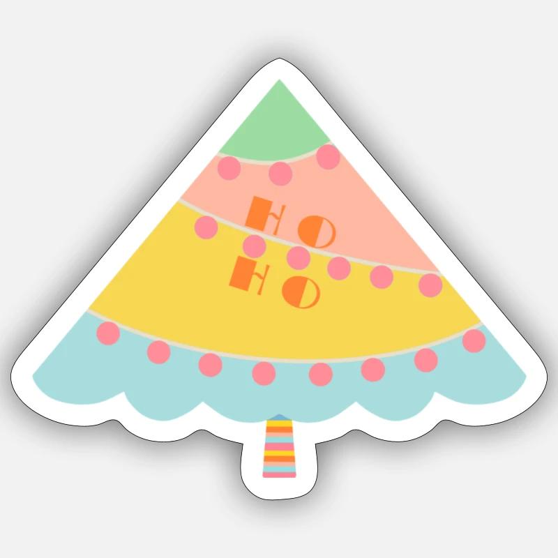 Fröhlicher Weihnachtsbaum Sticker Größe S (10 x 10 cm)