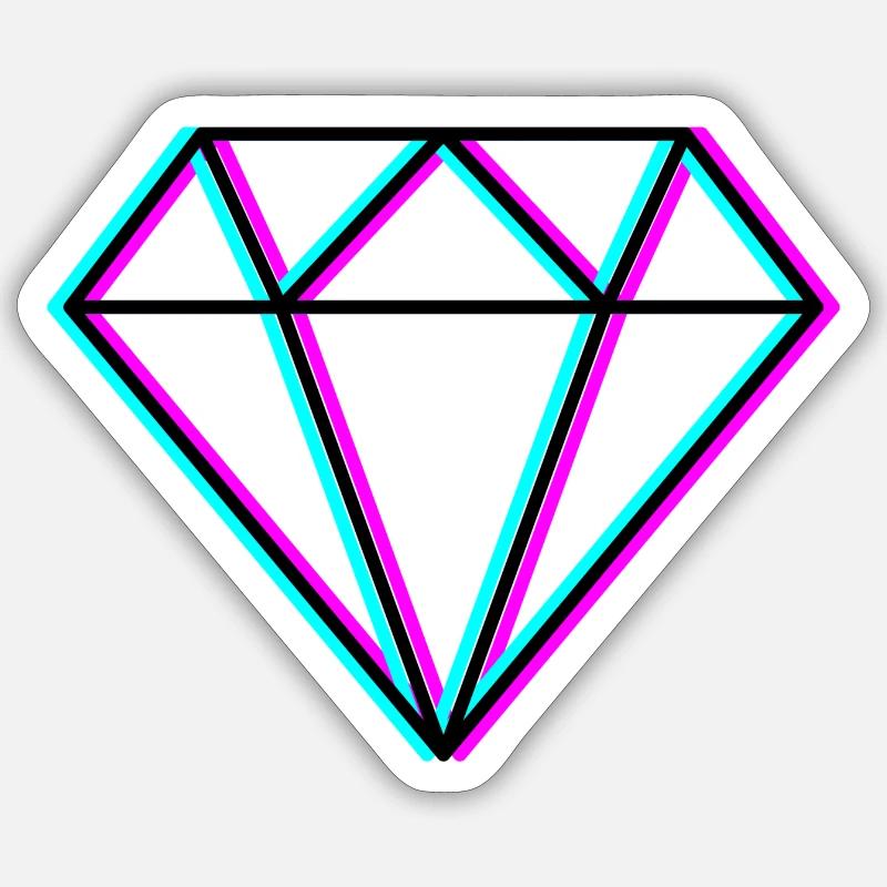 Diamond - Neon Design - Sticker size S (10 x 10 cm) - white matte