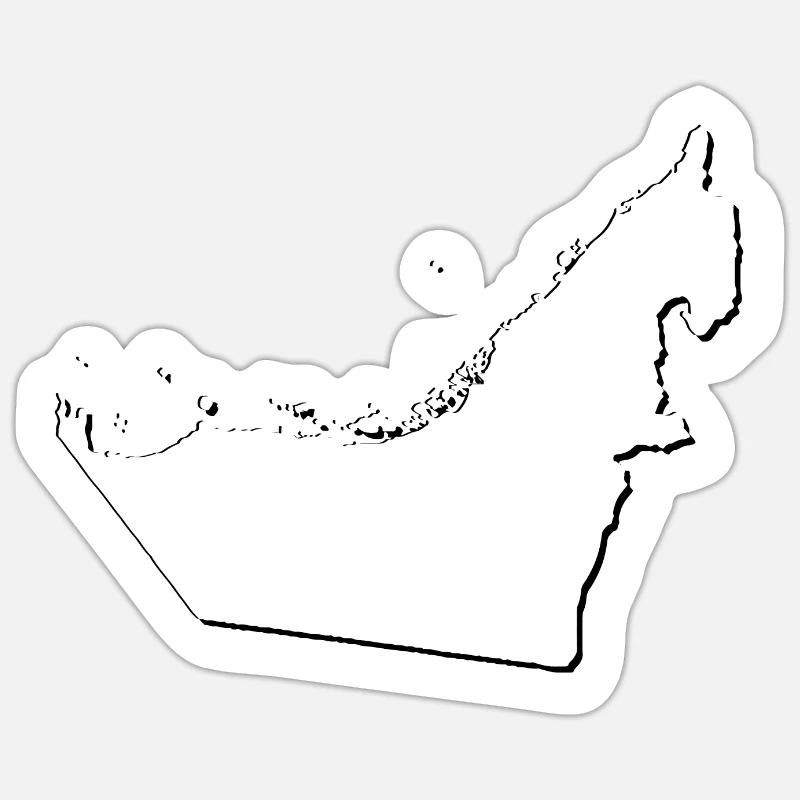(UAE) Emirates map as outline - Sticker size S (10 x 10 cm) - white matte