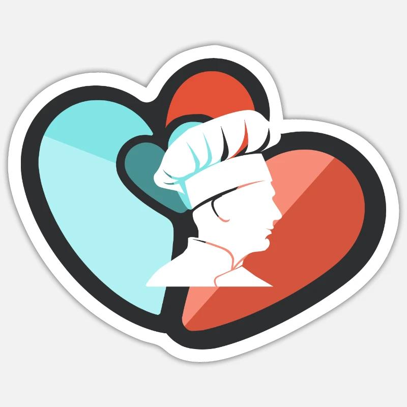 Cuisson Cuisinier Sticker taille S (10 x 10 cm)