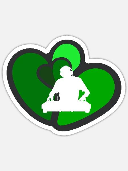 DJ Shuffle - Sticker Größe S (10 x 10 cm) - Mattweiß