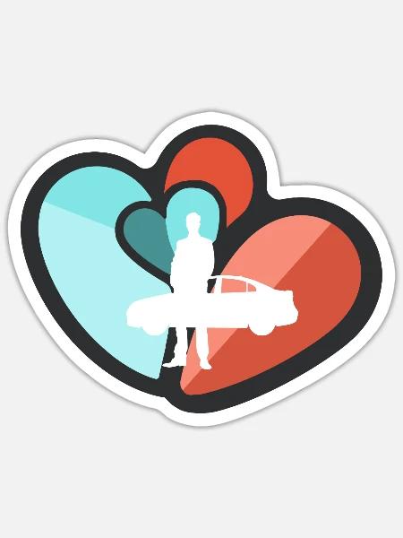 Autoverkaeufer Automesse Auto - Sticker Größe S (10 x 10 cm) - Mattweiß