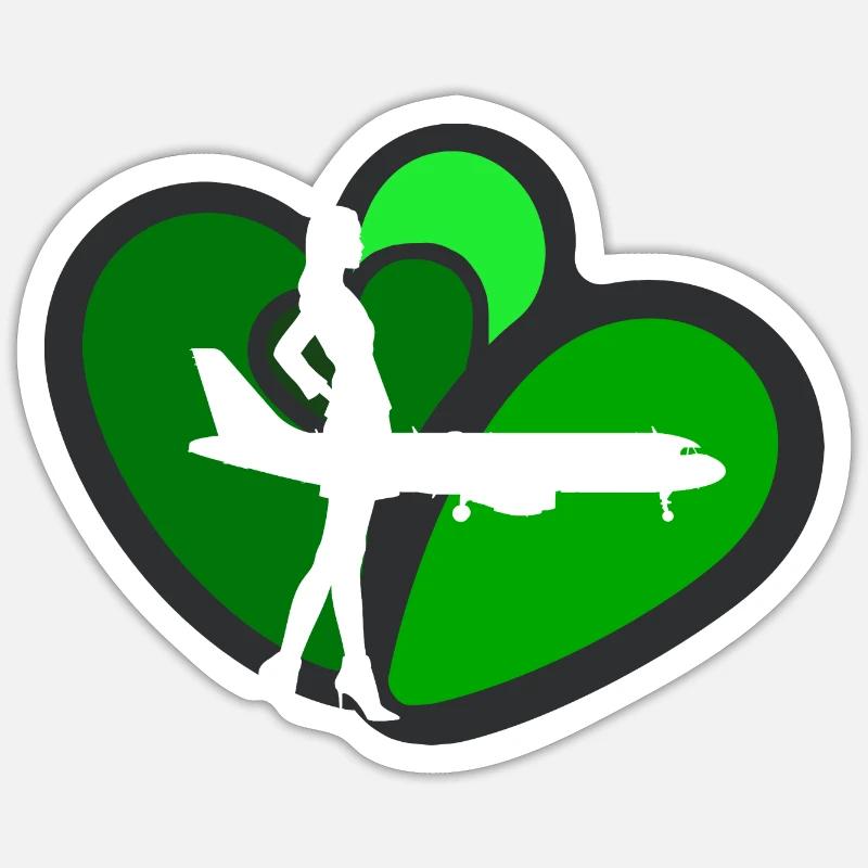 Flugbegleiter Flugbegleiterin Sticker Größe S (10 x 10 cm)