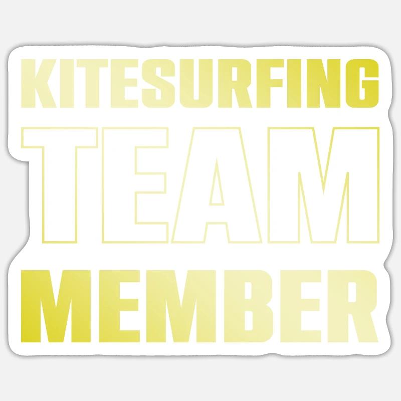 Équipe de kitesurf - Sticker taille S (10 x 10 cm) - blanc mat