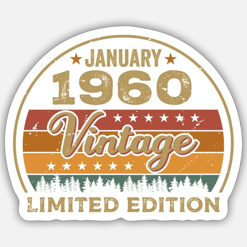 Les légendes sont nées en janvier 1960,Janvier 1960 - Sticker taille S (10 x 10 cm) - blanc mat