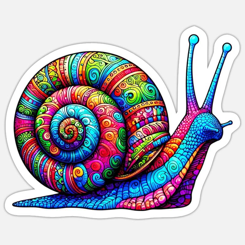 Escargot - Sticker taille S (10 x 10 cm) - blanc mat