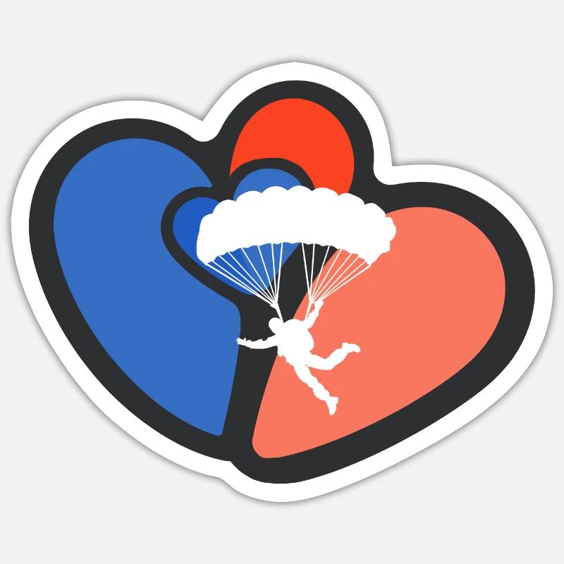 Parachuting Base Jumping Sticker Größe S (10 x 10 cm)