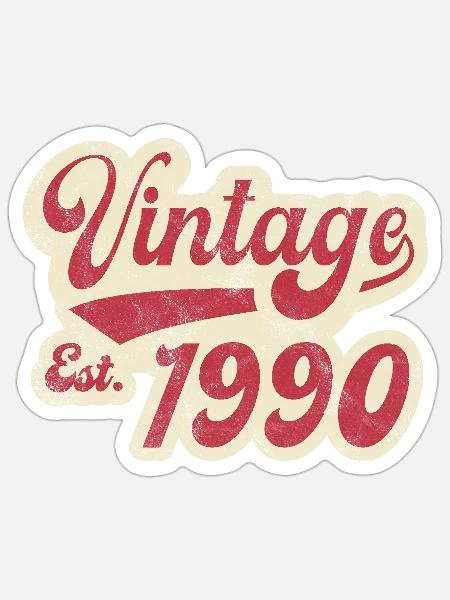 Jahrgang Est 1990 - Sticker Größe S (10 x 10 cm) - Mattweiß