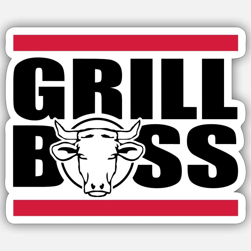 griller - Sticker taille S (10 x 10 cm) - blanc mat