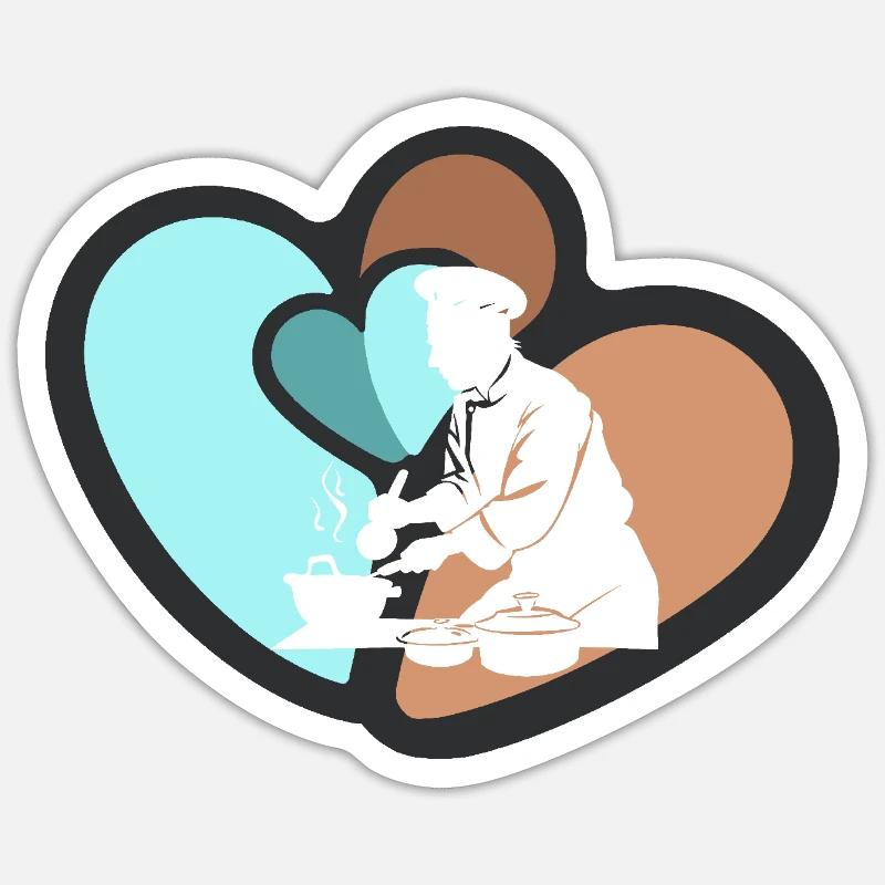 Chef cuisinier Sticker taille S (10 x 10 cm)