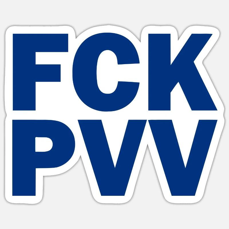 Fck pvv - Sticker size S (10 x 10 cm) - white matte