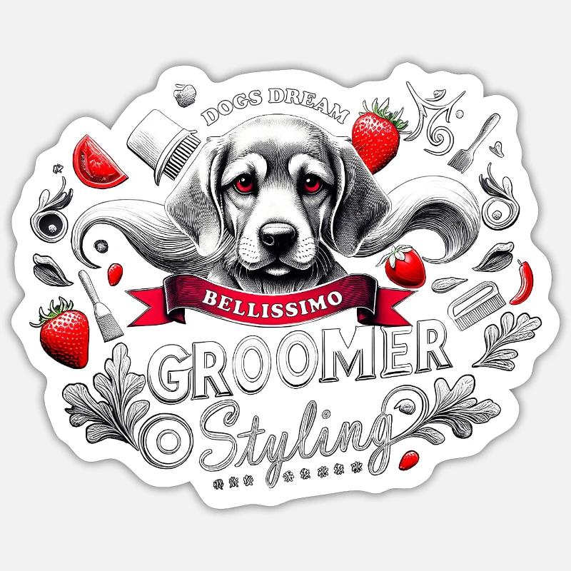 Bellissimo - Sticker Größe S (10 x 10 cm) - Mattweiß