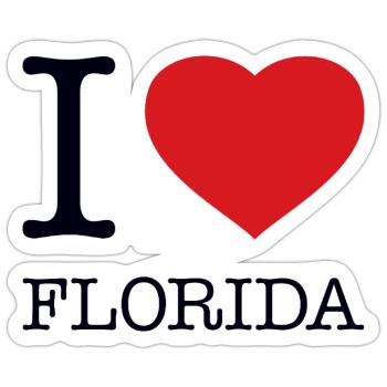 I LOVE FLORIDA - Sticker Größe S (10 x 10 cm) - Mattweiß - Vorne