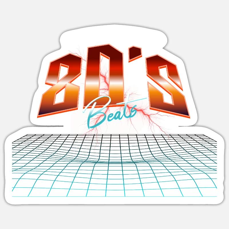 Neon Synthwave 80s Beats Sticker Größe S (10 x 10 cm)
