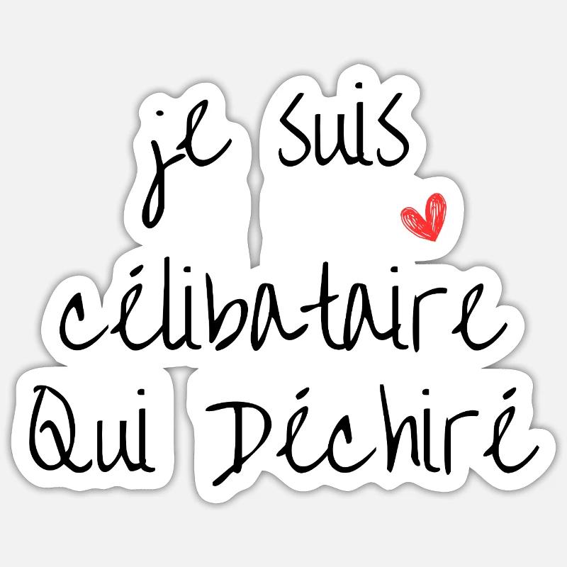 Ich bin Single Who Torn Sticker Größe S (10 x 10 cm)