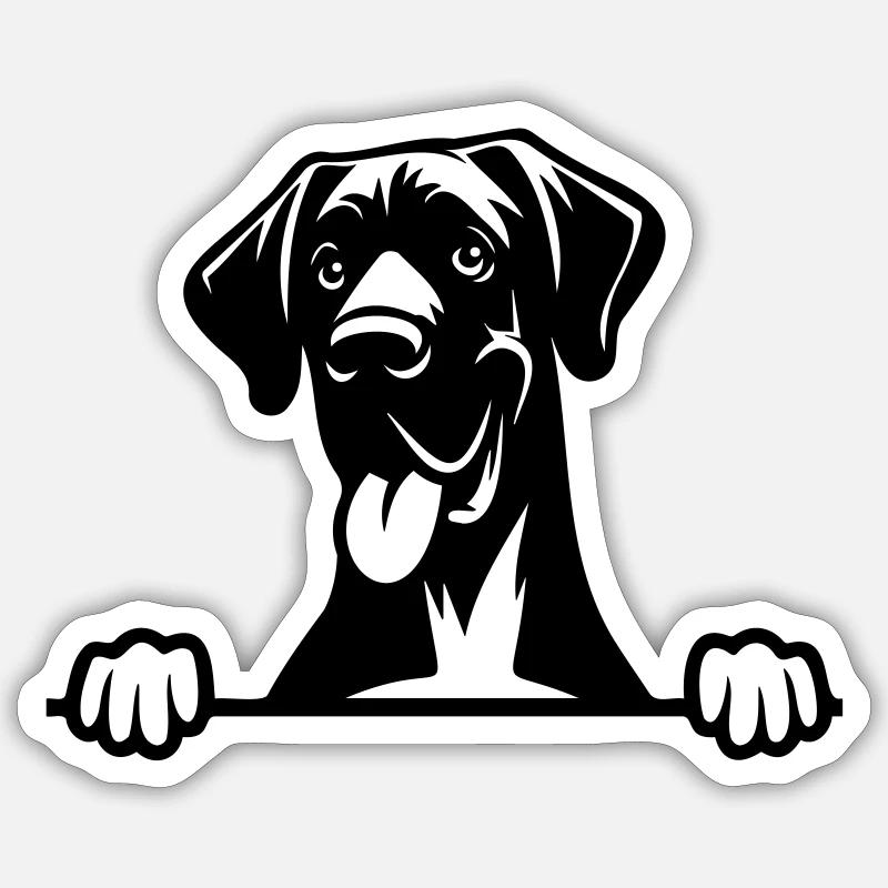 Dogue allemand - Sticker taille S (10 x 10 cm) - blanc mat