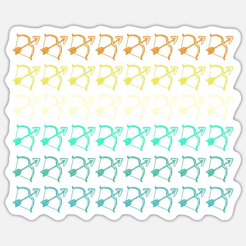 Bogenschütze Bogenschießen - Sticker Größe S (10 x 10 cm) - Mattweiß