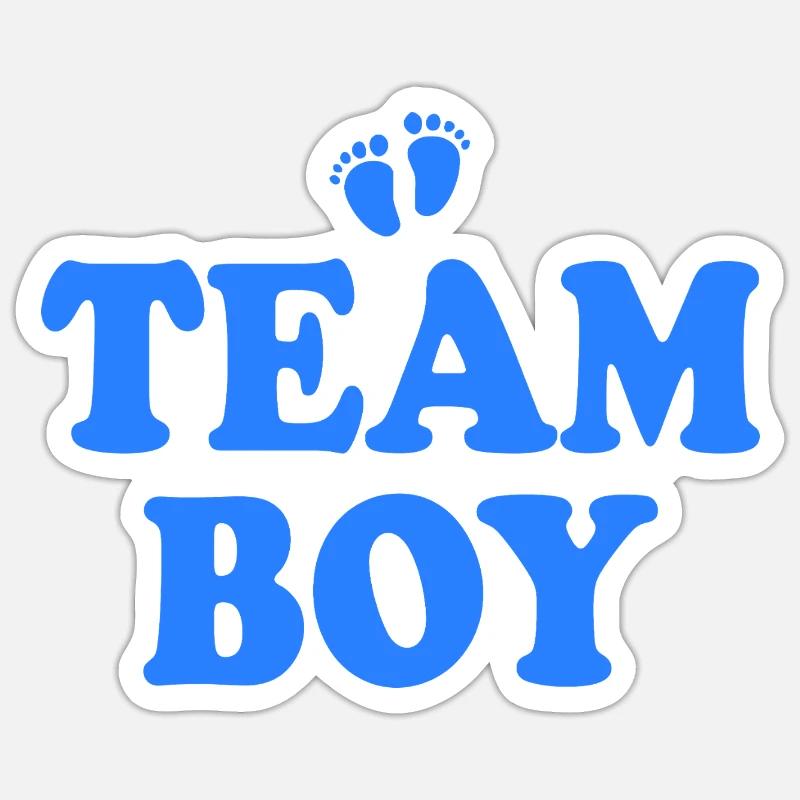 Team boy - Sticker taille S (10 x 10 cm) - blanc mat