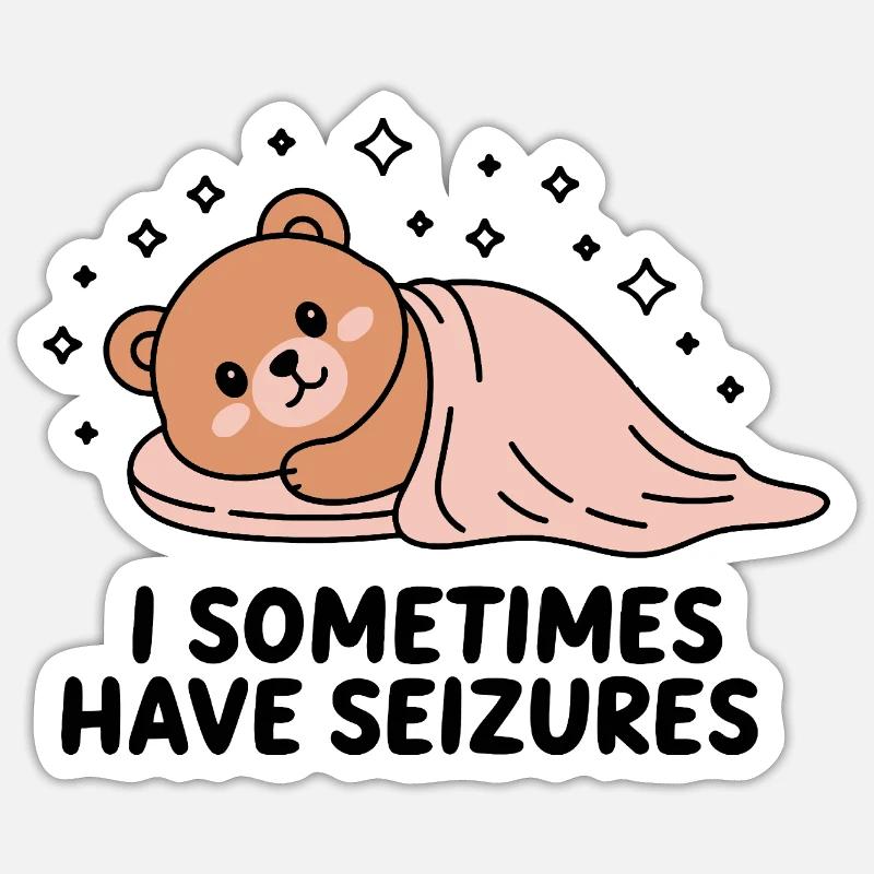 Bear with Seizures Awareness - Sticker size S (10 x 10 cm) - white matte
