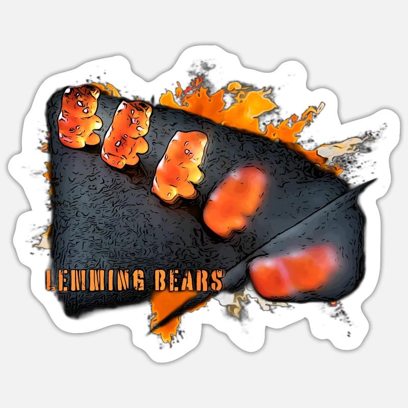 Lemming Bären - Sticker Größe S (10 x 10 cm) - Mattweiß