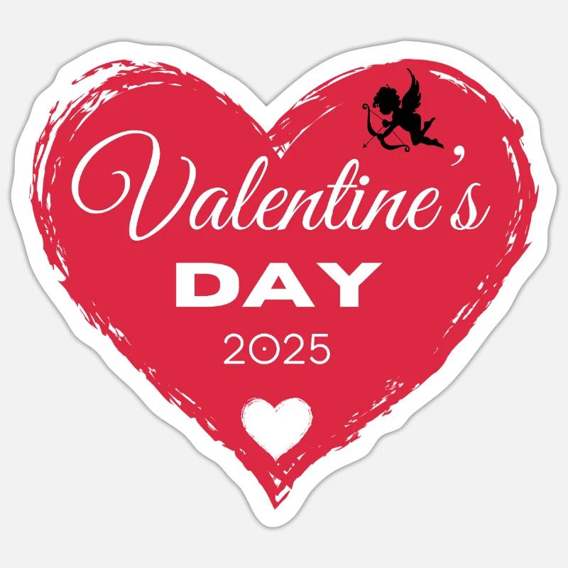 Saint-Valentin - Sticker taille S (10 x 10 cm) - blanc mat