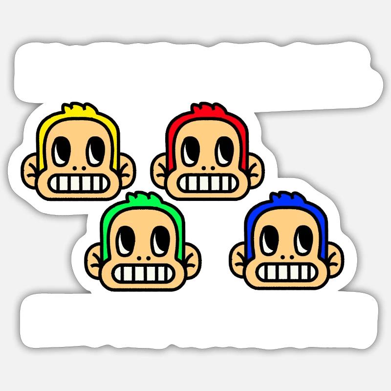 Monkey_statment_one - Sticker Größe S (10 x 10 cm) - Mattweiß