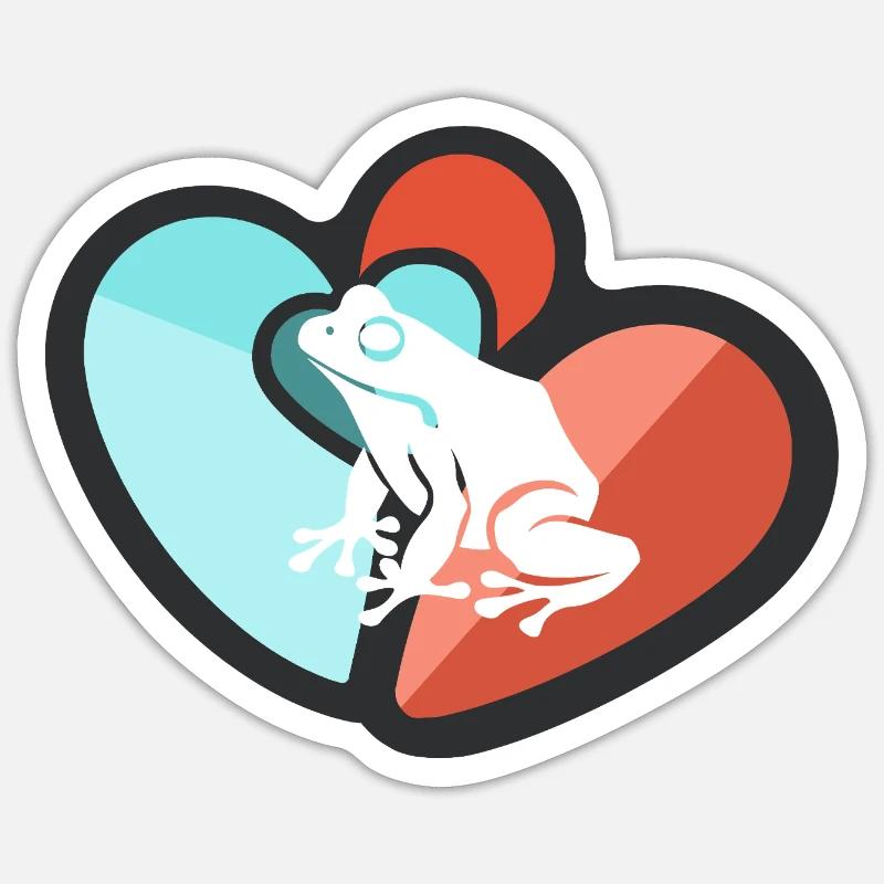 Frosch Lurch Teich - Sticker Größe S (10 x 10 cm) - Mattweiß