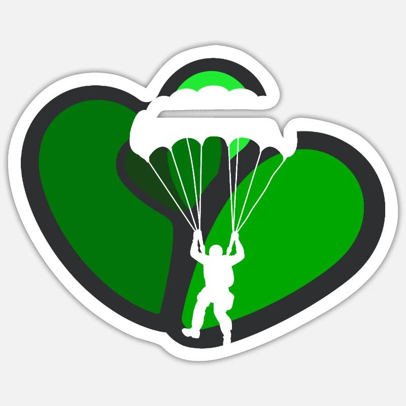Paragliding Fallschirm Luft - Sticker Größe S (10 x 10 cm) - Mattweiß