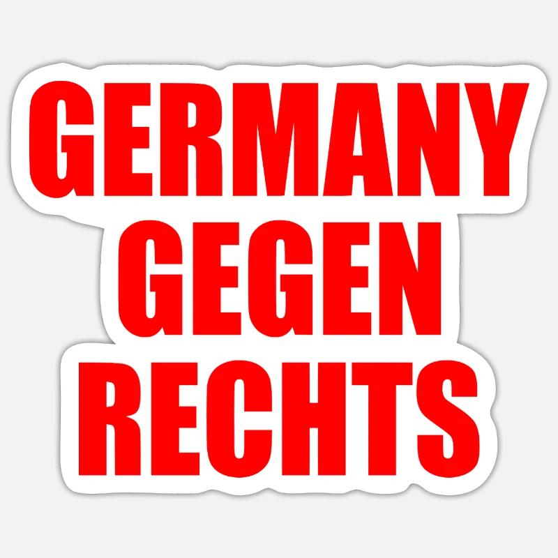 Germany gegen rechts - Sticker Größe S (10 x 10 cm) - Mattweiß