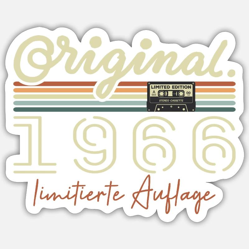 Original 1966 Vintage 1966 Geburtstag Retro 1966 - Sticker Größe S (10 x 10 cm) - Mattweiß