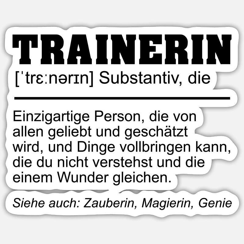Trainerin Definition - Sticker Größe S (10 x 10 cm) - Mattweiß