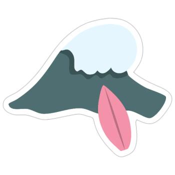 Surfing Wellenreiten - Sticker Größe S (10 x 10 cm) - Mattweiß - Vorne