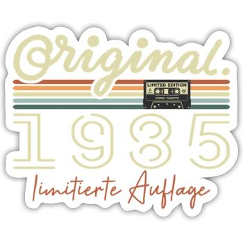 Original 1985 Vintage 1985 Geburtstag Retro 1985 - Sticker Größe S (10 x 10 cm) - Mattweiß - Vorne