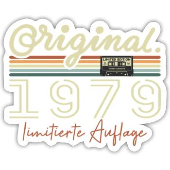 Original 1979 Millésime 1979 Anniversaire Rétro 1979 - Sticker taille S (10 x 10 cm) - blanc mat - Devant